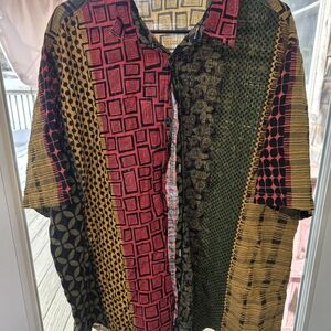 Vibrant Geometric Men's Button Down Shirt